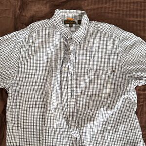 Timberland White and Blue Plaid Shirt